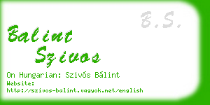 balint szivos business card